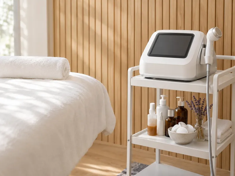 Tratamento facial numa marquesa